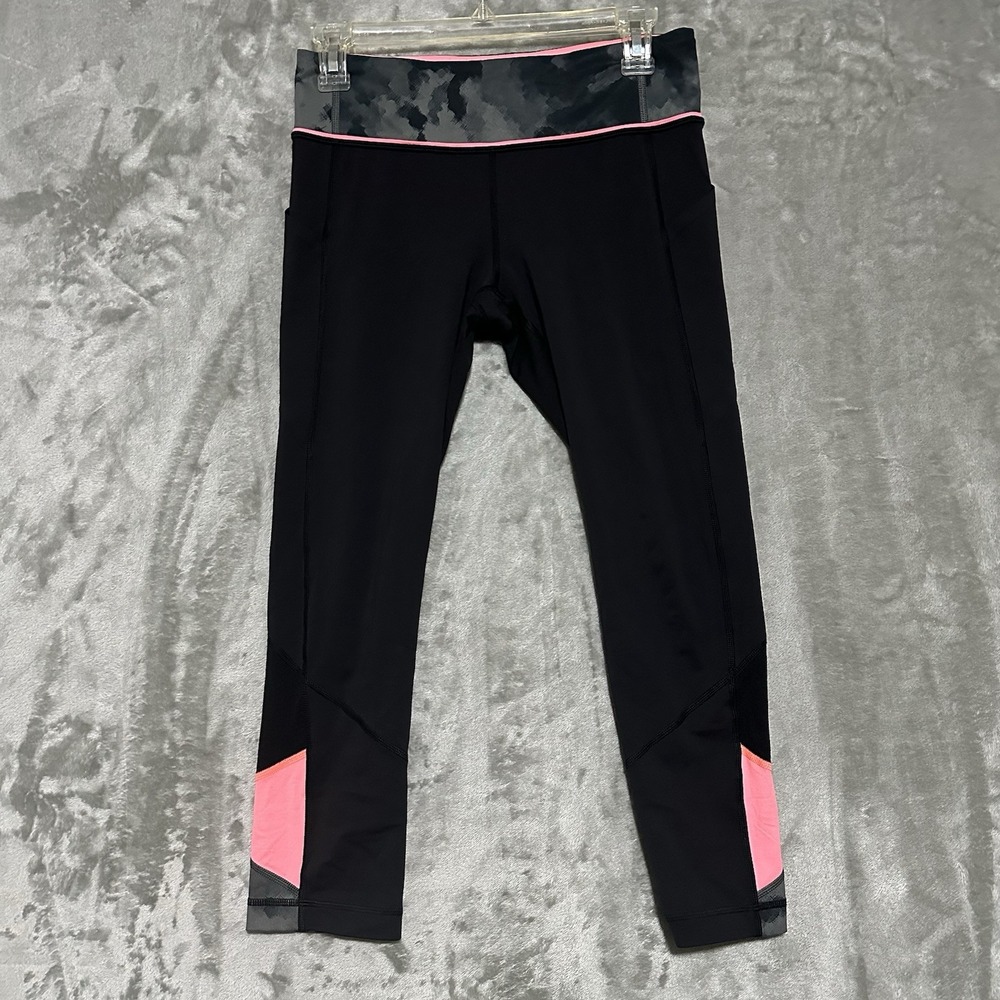 Lululemon Pace Rival Crop 22" Leggings Womens 6 Black Camo Luxtreme Athleisure